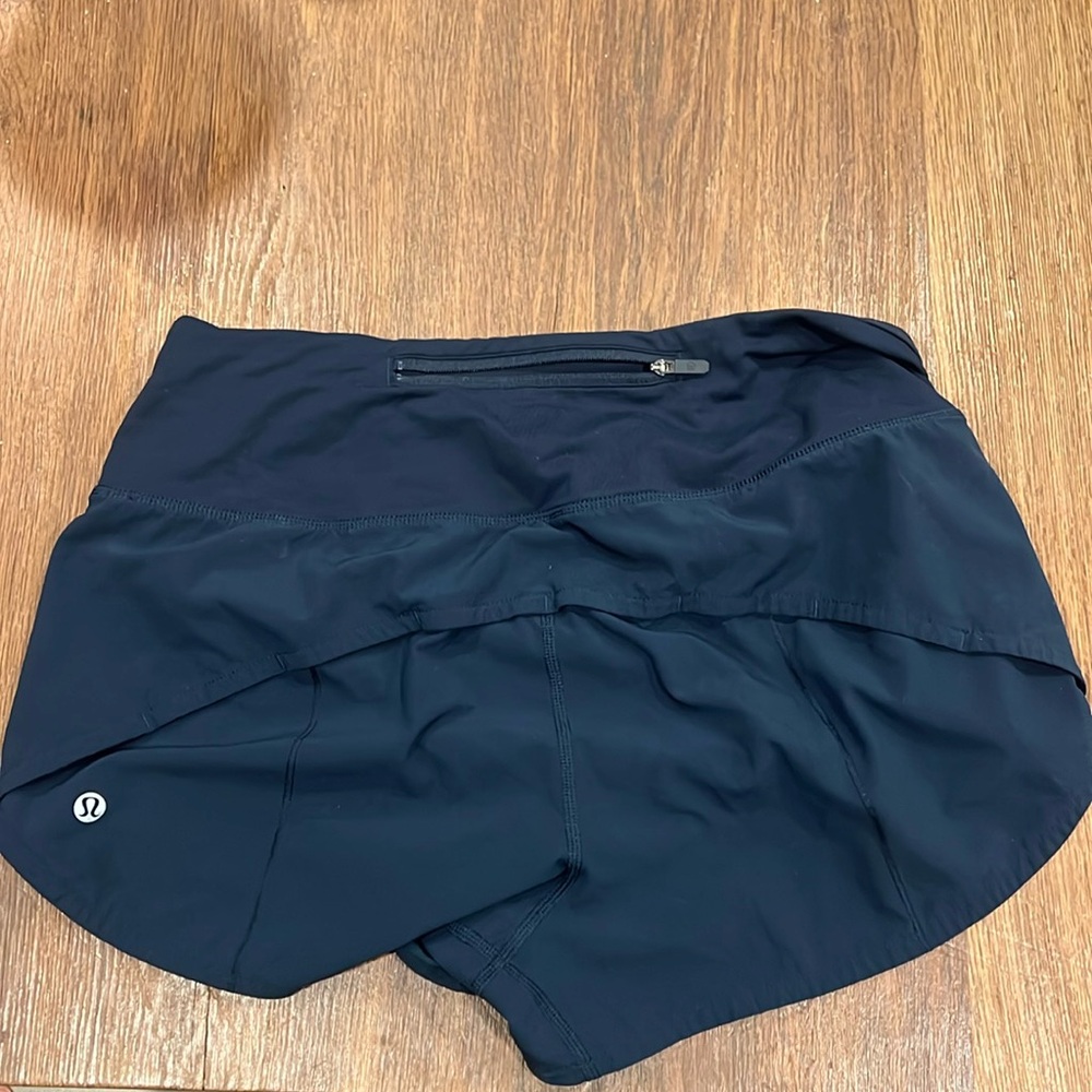 EUC lululemon high waist speed short. Size 8, navy.